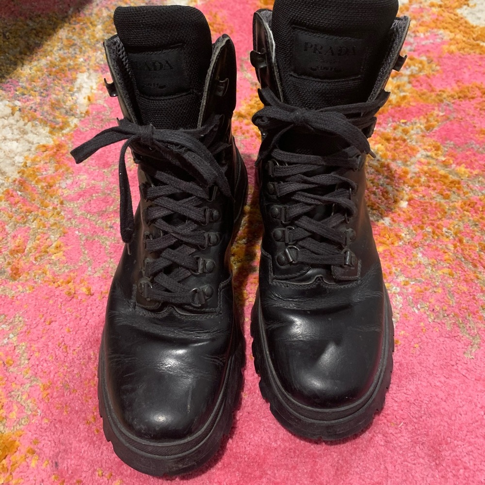 Prada Unisex Combat Boots EU 39 US 8.5W